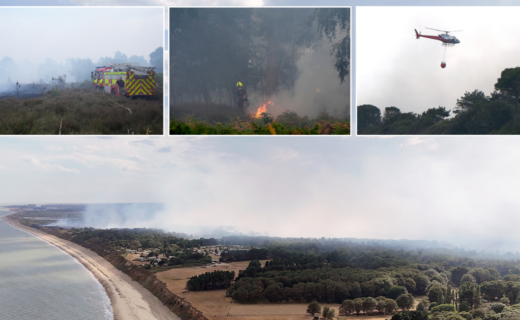 Suffolk wildfire 'stabilising' after hours of battling blaze near nuclear plant