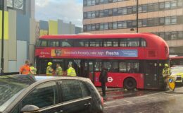 Double-decker bus crashes into building causing major traffic disruption in London