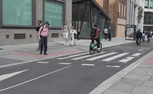 Shocking video shows pedestrians nearly knocked down and unable to cross road as inconsiderate cyclists speed past
