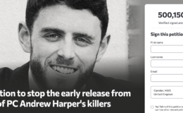 PC Harper petition surpasses 500,000 signature milestone as Britons urge Andy Burnham NOT to release officer's killers early from prison