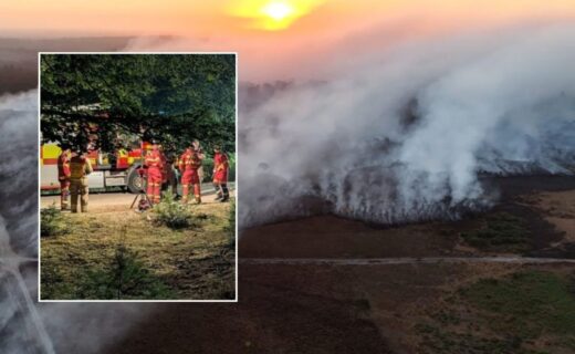 Massive wildfire forces A31 to remain closed 'until further notice' as abandoned cars remain on road