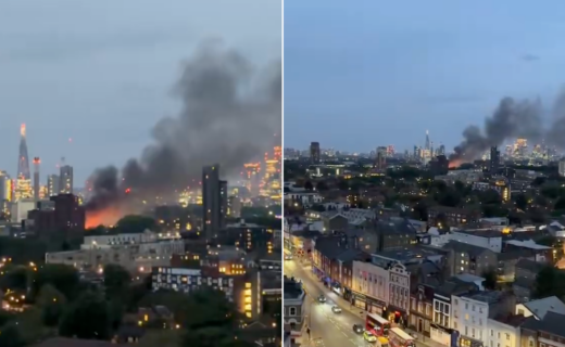 Fire rips through London recycling centre for second time this summer as black smoke fills skyline