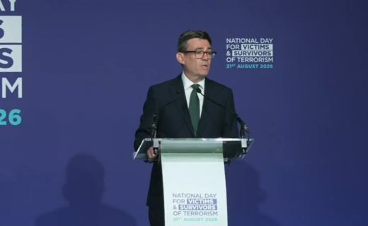 Watch: Andy Burnham delivers speech at first National Day for Victims and Survivors of Terrorism