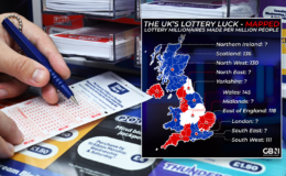 MAPPED: How your odds of becoming a lottery millionaire compare across every UK region