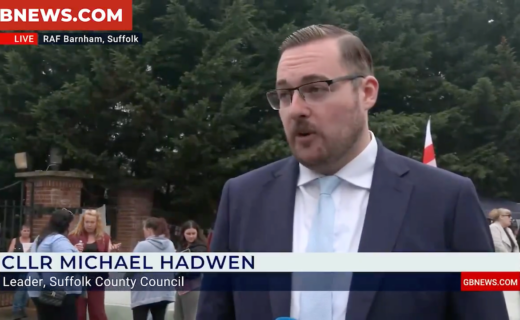 WATCH: Suffolk councillor blasts Labour 'failure' as locals protest use of RAF Barnham to house migrants