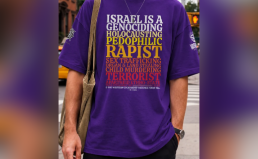 Pro-Palestine charity accused of promoting T-shirt supporting antisemitic violence likening Israel to 'holocaust paedophile state'