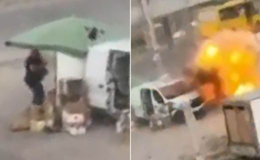 Russian drone hunts terrified greengrocer through street in 'human safari' attack