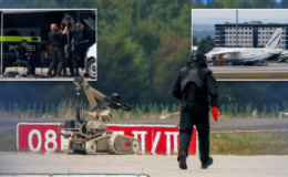 German airport plunged into emergency shutdown after explosive drone discovered