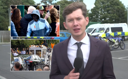 Will Godley forced to flee A66 crash victim funeral in Middlesbrough as GB News crew accosted by balaclava-clad men
