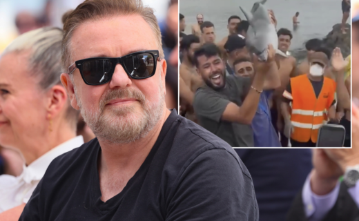 Ricky Gervais pulls no punches as he furiously reacts to footage of Ceuta migrants parading dolphin calf