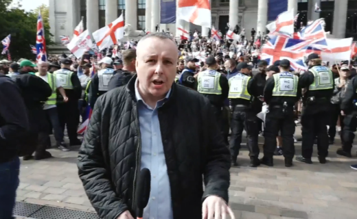 Mark White baffled as police march counter-protesters to face off with anti-migrant demonstrators in Portsmouth