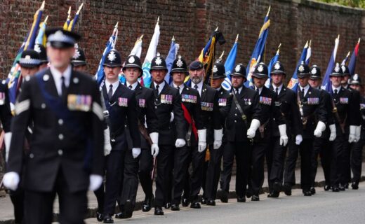 Hundreds of mourners pay their respects in Redcar at funeral of PC Tom Clough