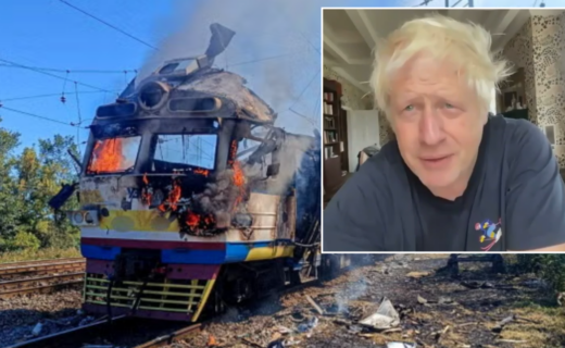 Boris Johnson accuses Vladimir Putin of ‘terrorist-style’ attacks after narrowly escaping Russian drone strike