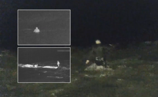 WATCH: Sex offender wades into sea to evade arrest as heroic police officers risk treacherous currents in pursuit