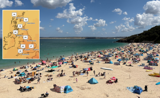 Britain set for highs of 27C this weekend as jet stream pushes rain northwards