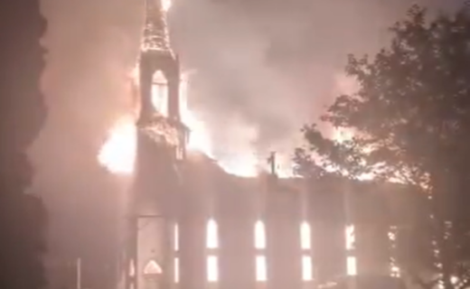 Historic century-old church deliberately set on fire as Canada warned of growing wave of anti-Christian hate