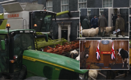 WATCH: Farmers and animals invade No10 in hilarious spoof video highlighting Labour policies hammering rural Britain