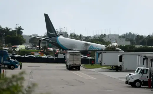 Amazon plane crashes into vehicles after overshooting runway in Miami as multiple reported injured