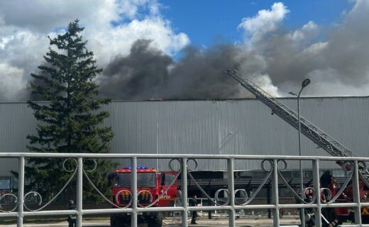 Vladimir Putin's missiles strike British business factory as building engulfed in flames